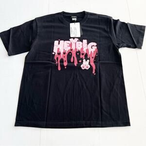 New HEYBIG Graphic Short Sleeve Shirt TH-261 UNISEX SIZE L Drip Logo Rabbit
